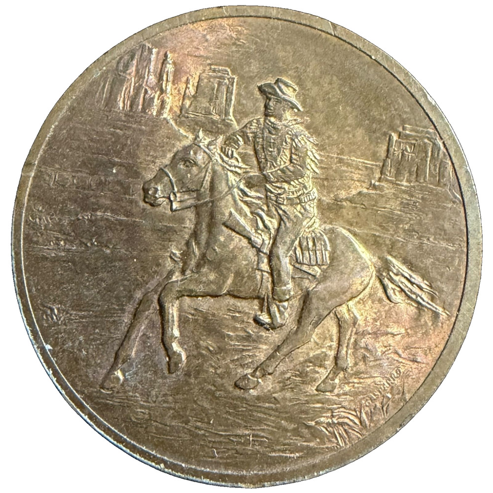 Undated John Wayne Commemorative Medal Bronze Tone Obverse Portrait Reverse